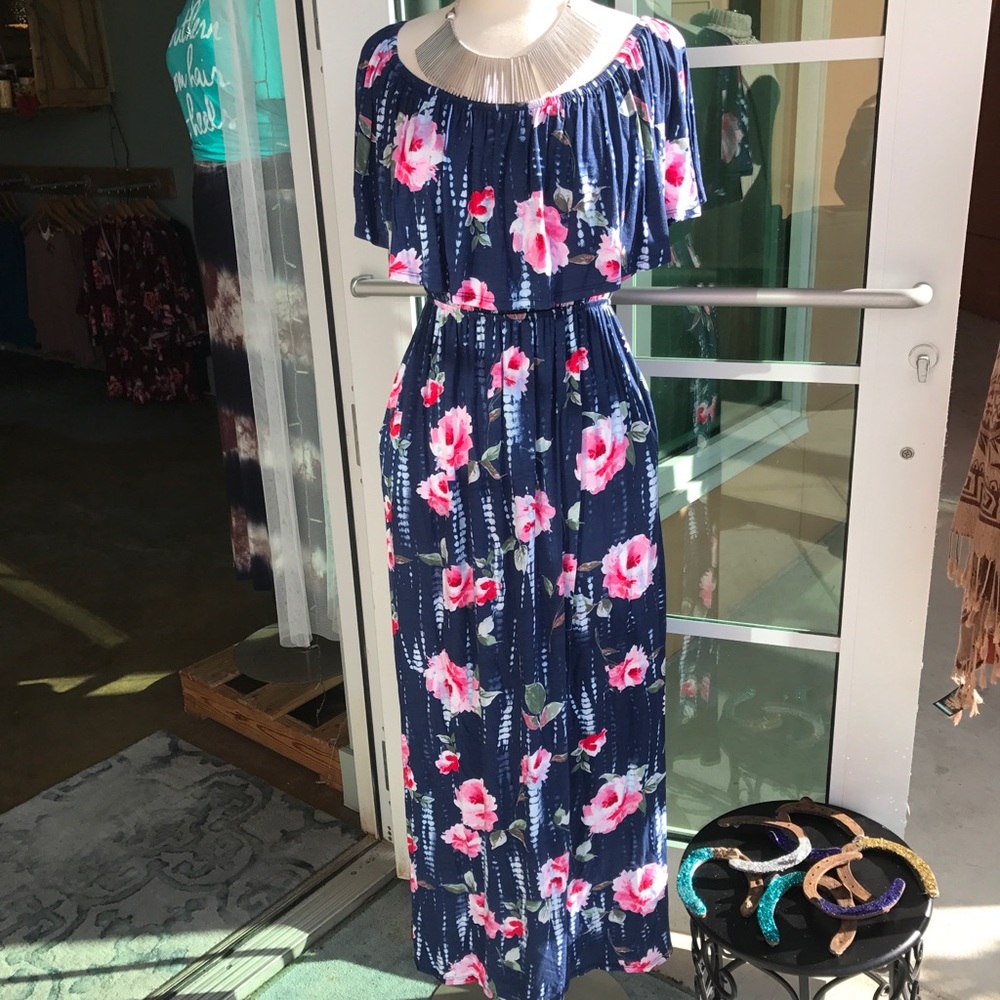 Roxie Off the Shoulder Floral Maxi Dress NWT